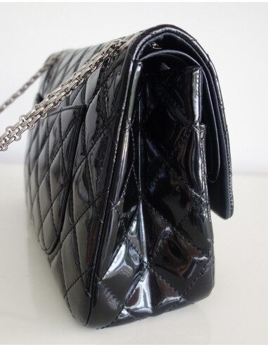 Sac Chanel 2.55 cuir verni noir