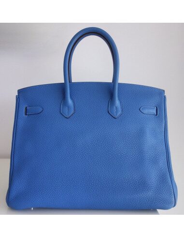Sac Hermes Birkin 35 bleu Mykonos