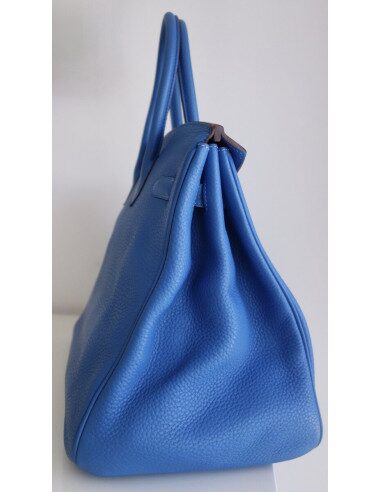 Sac Hermes Birkin 35 bleu Mykonos