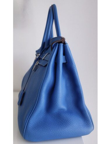 Sac Hermes Birkin 35 bleu Mykonos