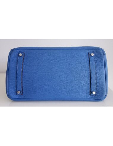Sac Hermes Birkin 35 bleu Mykonos