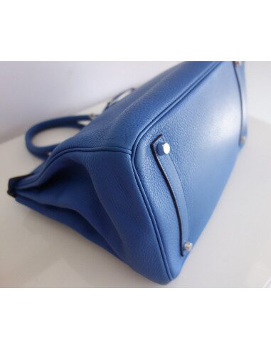 Sac Hermes Birkin 35 bleu Mykonos