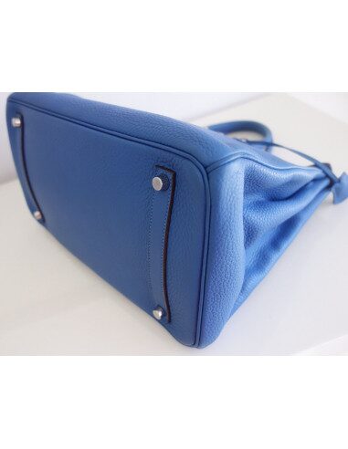 Sac Hermes Birkin 35 bleu Mykonos