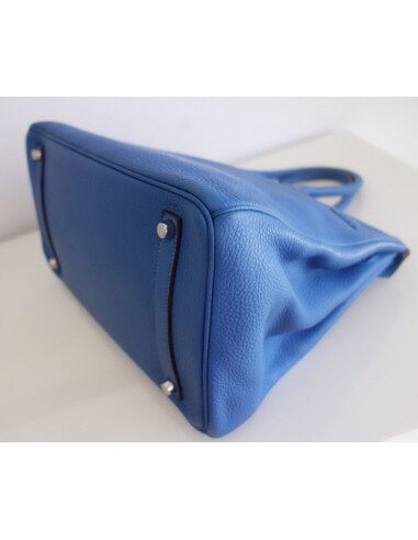 Sac Hermes Birkin 35 bleu Mykonos