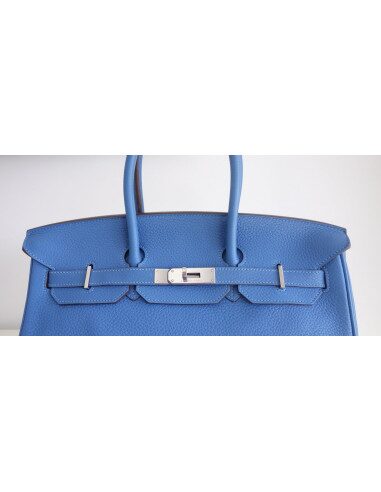 Sac Hermes Birkin 35 bleu Mykonos