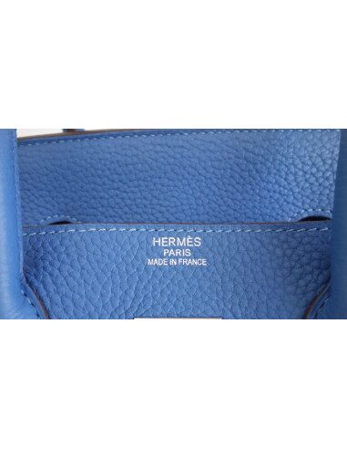 Sac Hermes Birkin 35 bleu Mykonos