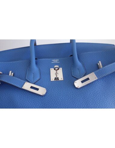 Sac Hermes Birkin 35 bleu Mykonos