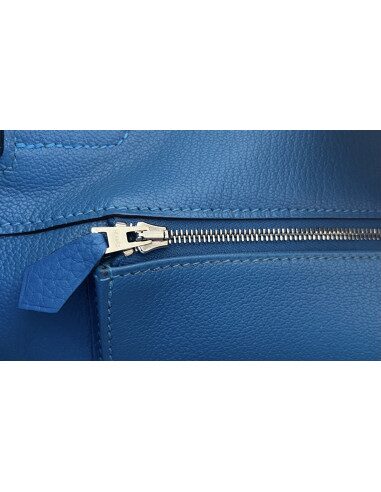 Sac Hermes Birkin 35 bleu Mykonos