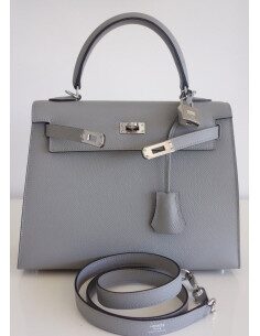 Sac Hermes Kelly 25 gris mouette 2