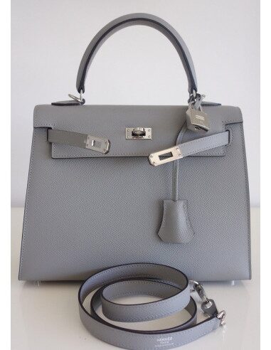 Sac Hermes Kelly 25 gris mouette
