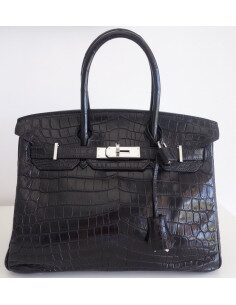 Sac Hermes Birkin 30 crocodile noir