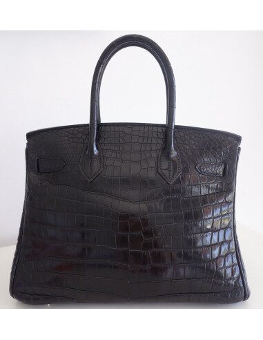 Sac Hermes Birkin 30 crocodile noir
