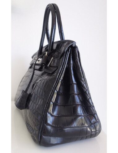 Sac Hermes Birkin 30 crocodile noir