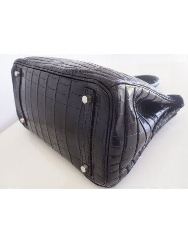 Sac Hermes Birkin 30 crocodile noir