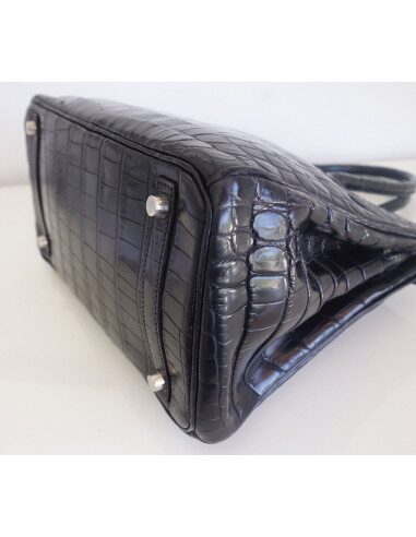 Sac Hermes Birkin 30 crocodile noir