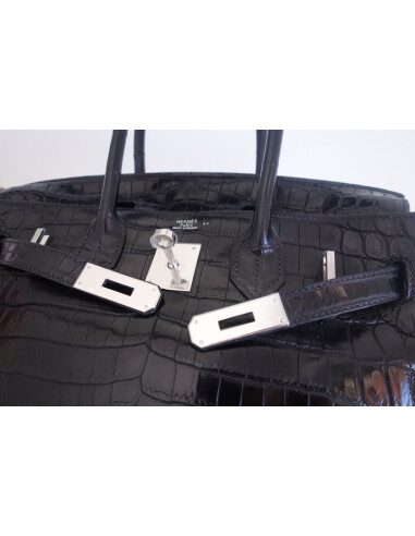 Sac Hermes Birkin 30 crocodile noir