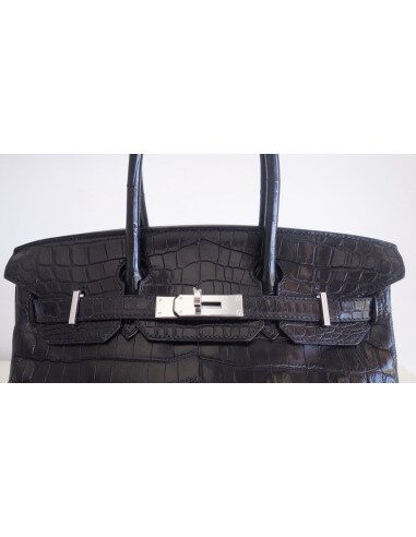 Sac Hermes Birkin 30 crocodile noir
