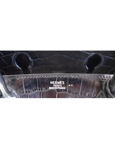 Sac Hermes Birkin 30 crocodile noir