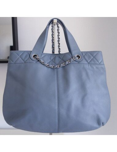 Sac Chanel shopping bleu jean