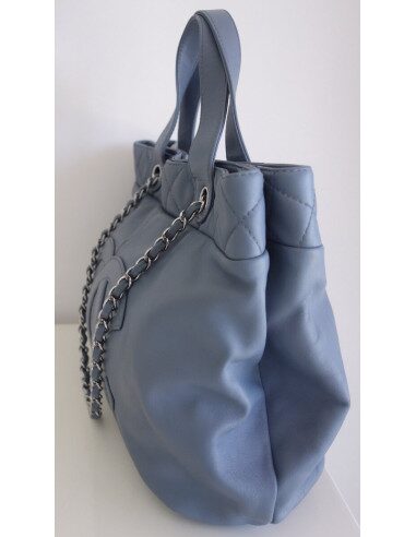Sac Chanel shopping bleu jean
