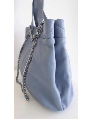 Sac Chanel shopping bleu jean