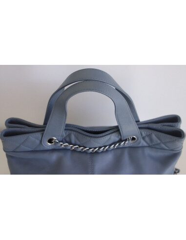 Sac Chanel shopping bleu jean