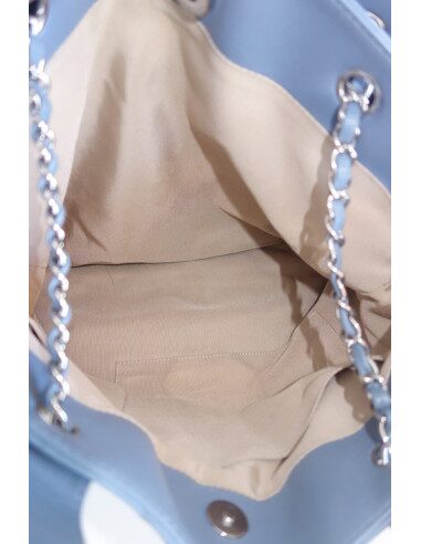 Sac Chanel shopping bleu jean