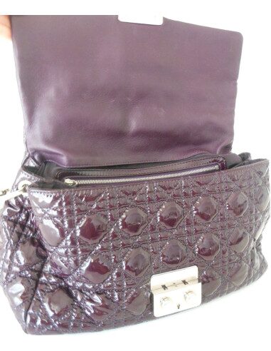 SAC DIOR NEW LOCK AUBERGINE 