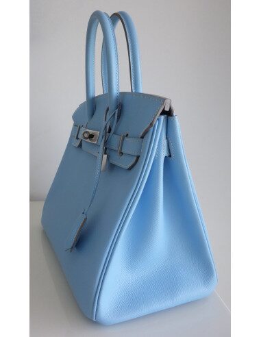 Sac Hermes Birkin 30 bleu céleste