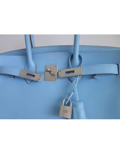 Sac Hermes Birkin 30 bleu céleste
