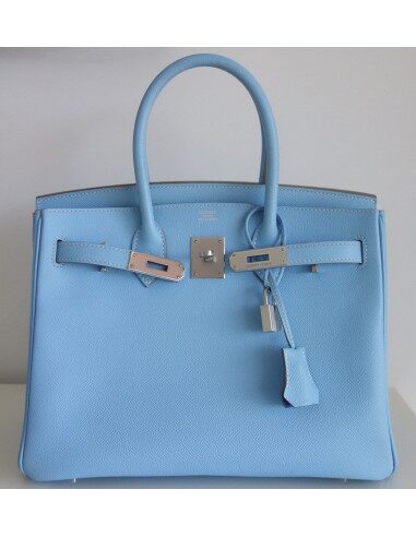 Sac Hermes Birkin 30 bleu céleste