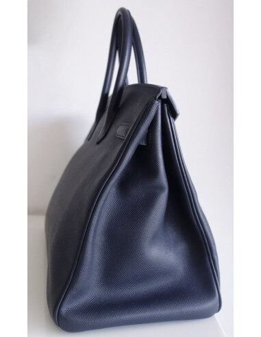 Sac Hermes Birkin 35 bleu marine