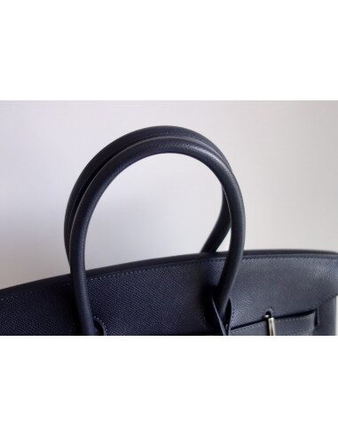 Sac Hermes Birkin 35 bleu marine