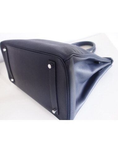 Sac Hermes Birkin 35 bleu marine