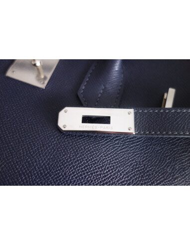 Sac Hermes Birkin 35 bleu marine