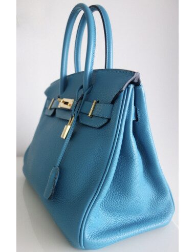 Sac Hermes Birkin 30 turquoise