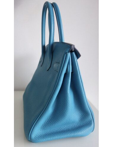 Sac Hermes Birkin 30 turquoise