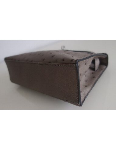 Pochette Hermes Kelly autruche étoupe