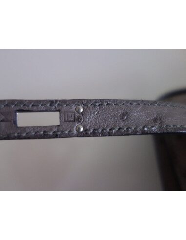 Pochette Hermes Kelly autruche étoupe