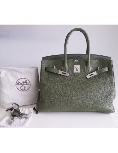 Sac Hermes Birkin 35 vert Veronese