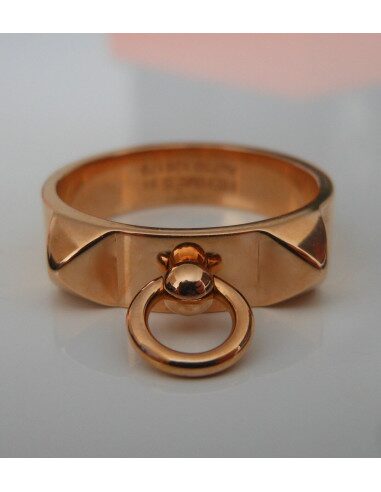 BAGUE HERMES COLLIER DE CHIEN OR ROSE