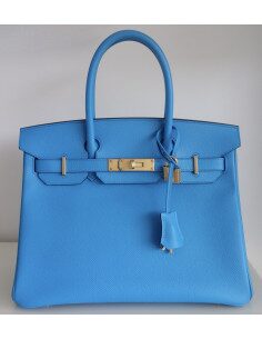 Sac Hermes Birkin 30 bleu Frida