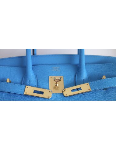 Sac Hermes Birkin 30 bleu Frida