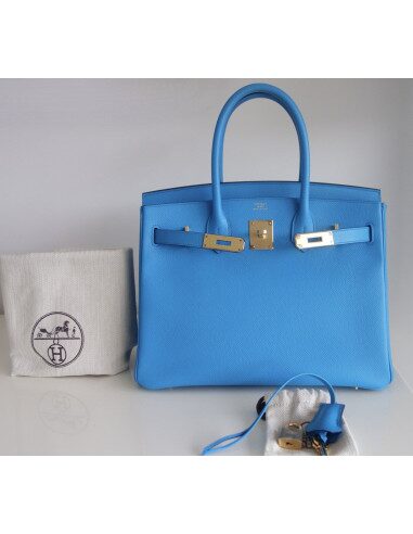 Sac Hermes Birkin 30 bleu Frida