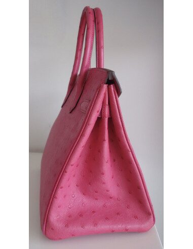 Sac Hermes Birkin 30 autruche rose