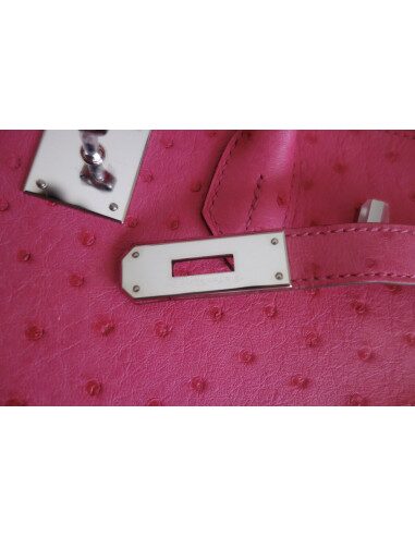 Sac Hermes Birkin 30 autruche rose