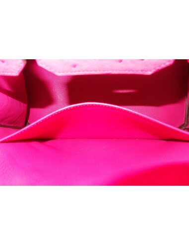 Sac Hermes Birkin 30 autruche rose