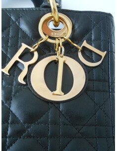 SAC LADY DIOR CUIR NOIR