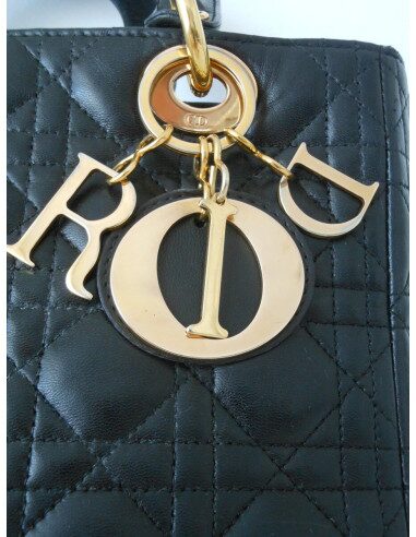 SAC LADY DIOR CUIR NOIR