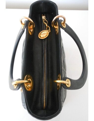 SAC LADY DIOR CUIR NOIR